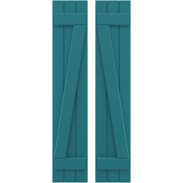 Ekena Millwork Americraft 3-Board (2 Batten) Wood Joined Board-n-Batten Shutters w/ Z-Bar, ARW102BB311X75ANH, PR ARW102BB311X75ANH - main